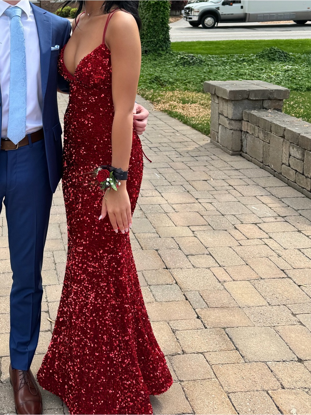 Sherri Hill Red Sequin Prom Dress